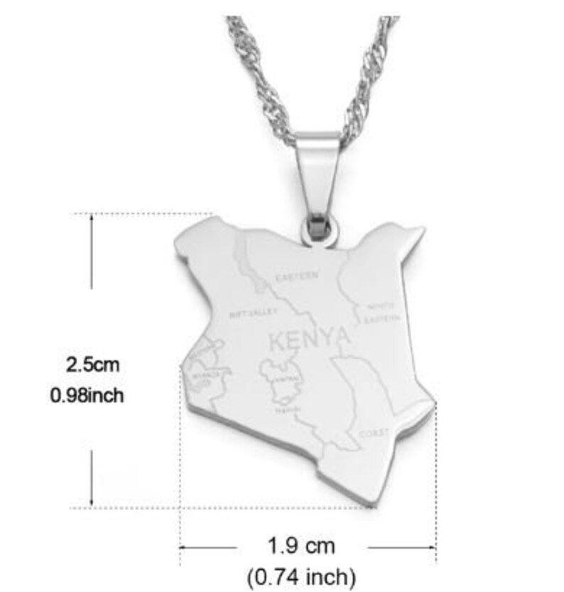 18K Gold Plated Kenya necklace kenya necklace kenya map Etsy