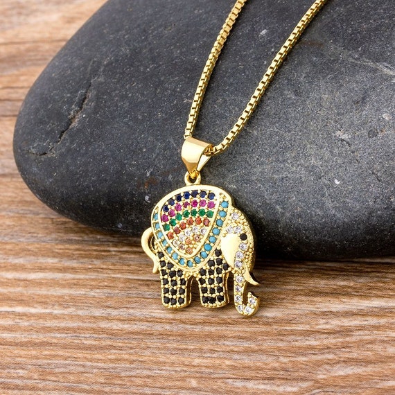 Elephant Necklace Gold Plated 