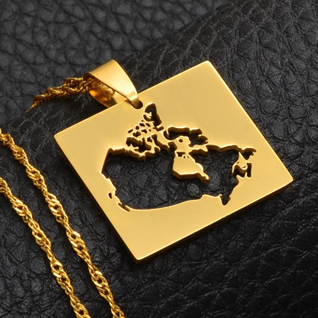 18K Gold Plated Canada Map Necklace Canada Necklace Canada Etsy UK