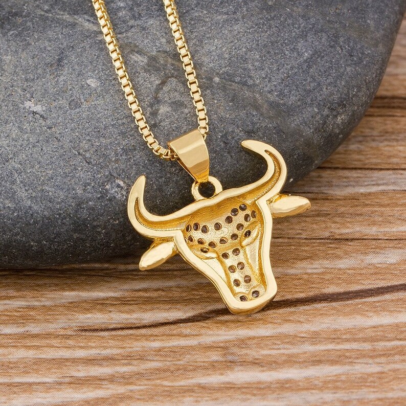 Cow head Necklace Cow head Jewelry Cow head Pendant Cow Etsy