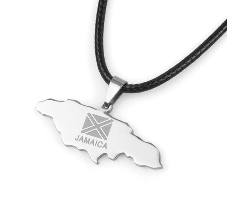 Jamaica Black Pendant Necklace Jamaica Necklace Jamaica Etsy