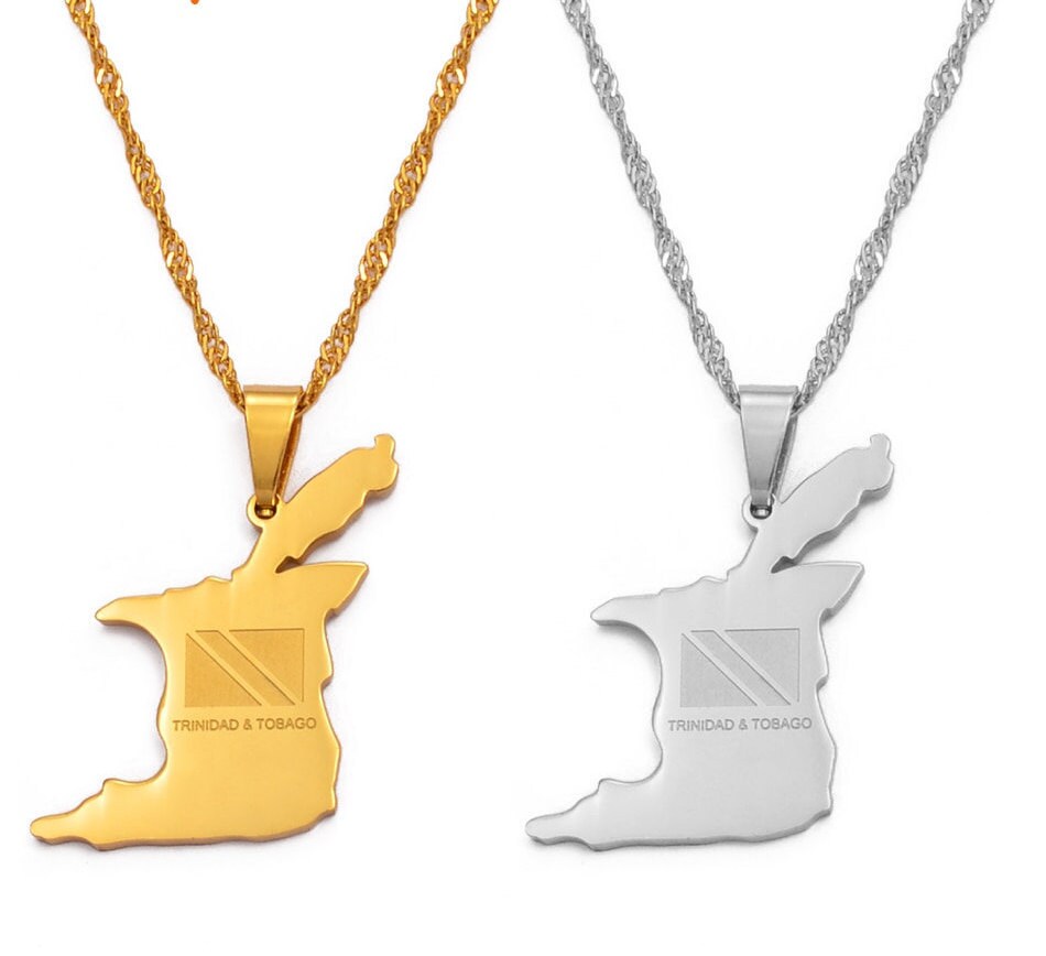 18K Gold Plated Trinidad Necklace Trinidad and Tobago Etsy