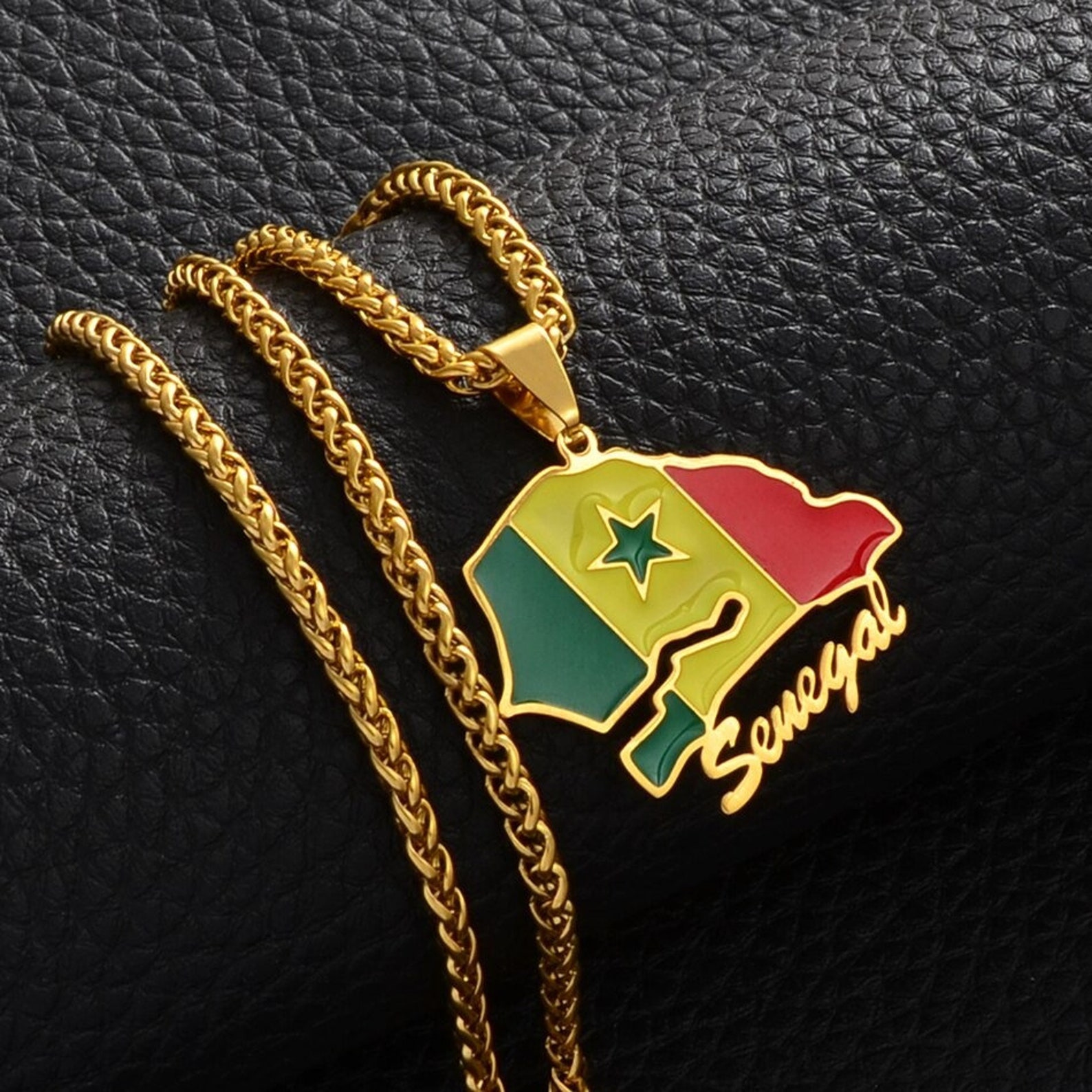18K Senegal Gold Plated Necklace Senegal Art Senegal - Etsy