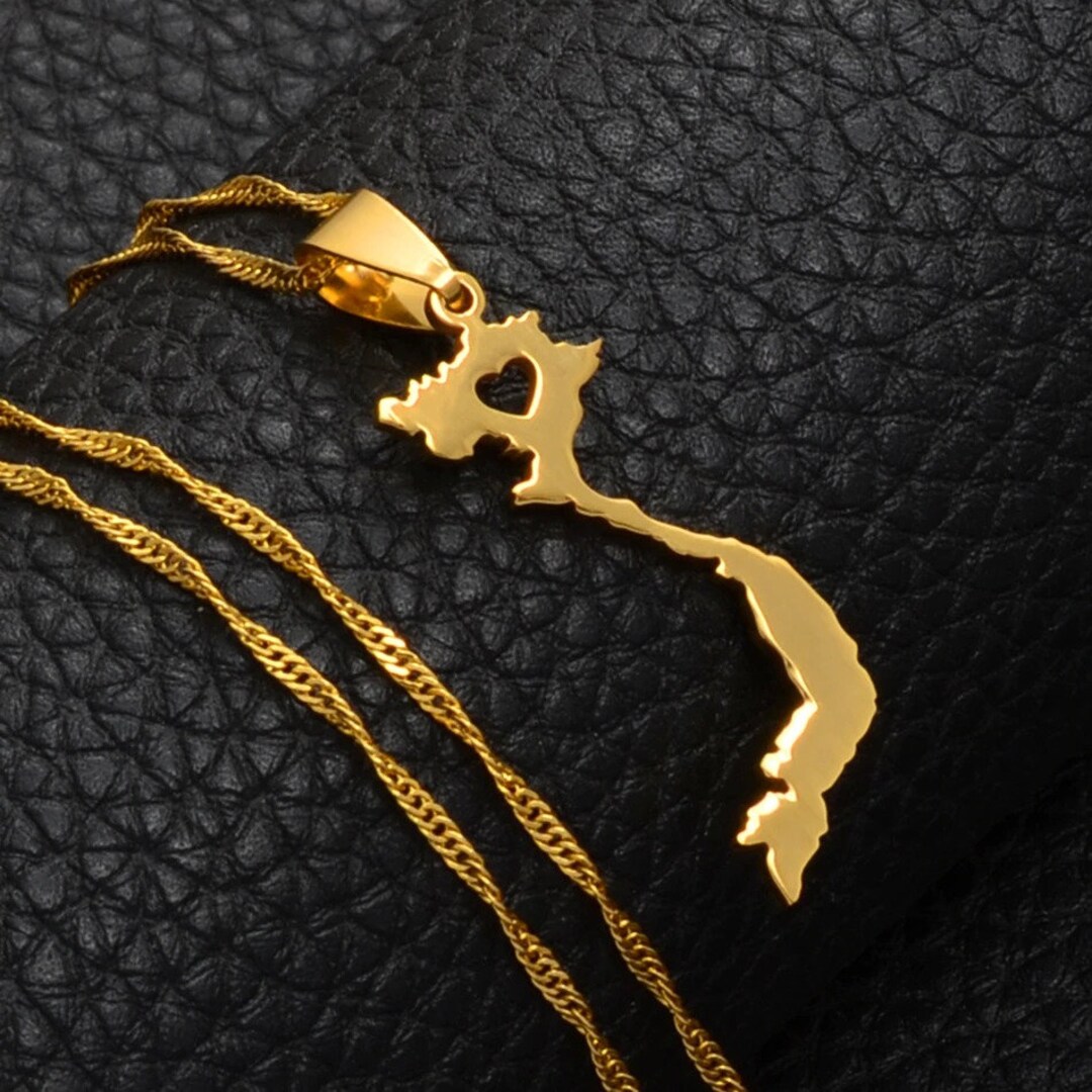 18K Gold Plated Vietnam Necklace, Vietnam Jewelry, Vietnam Necklace