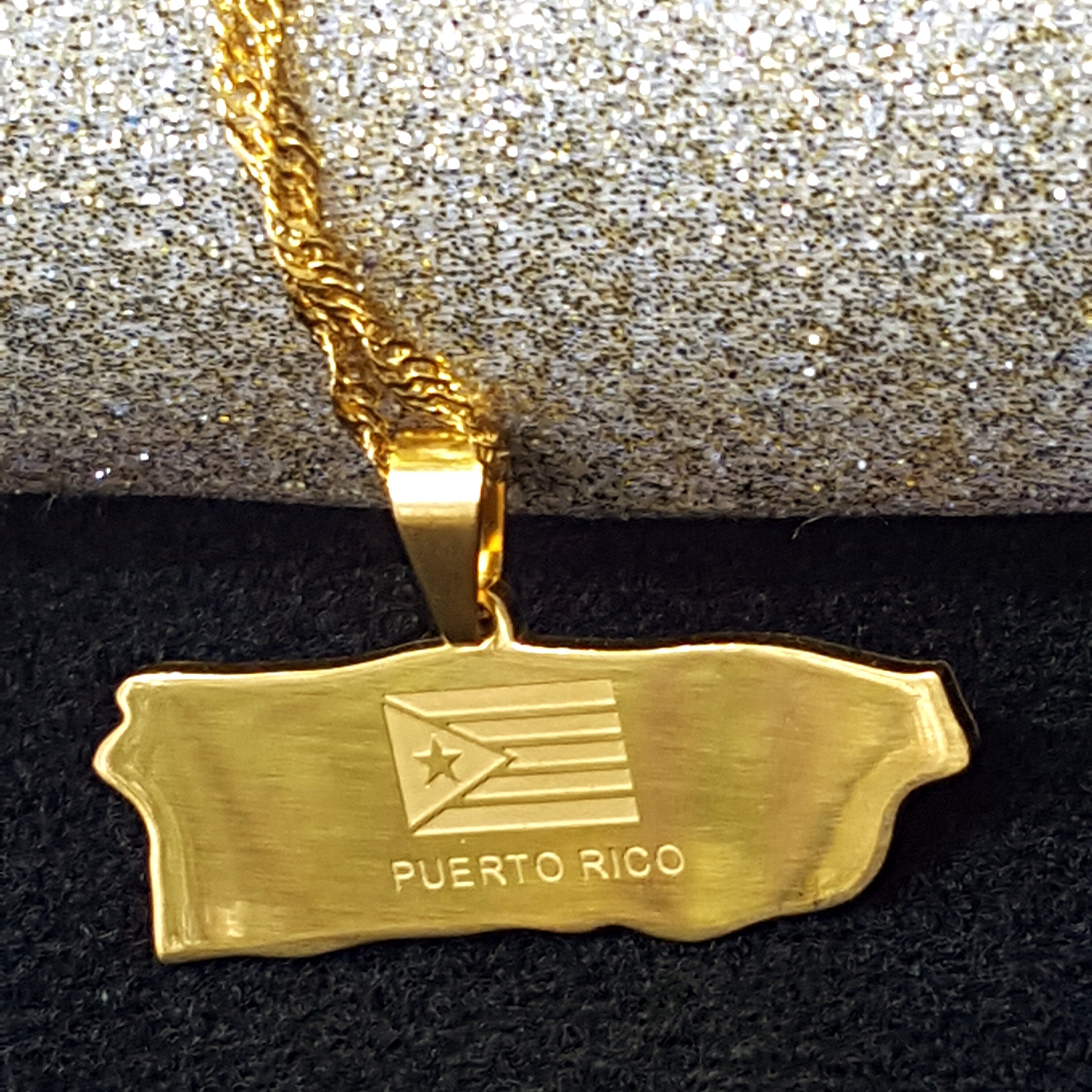 18K Gold Plated Puerto Rico Necklace puerto Rico Pride Etsy