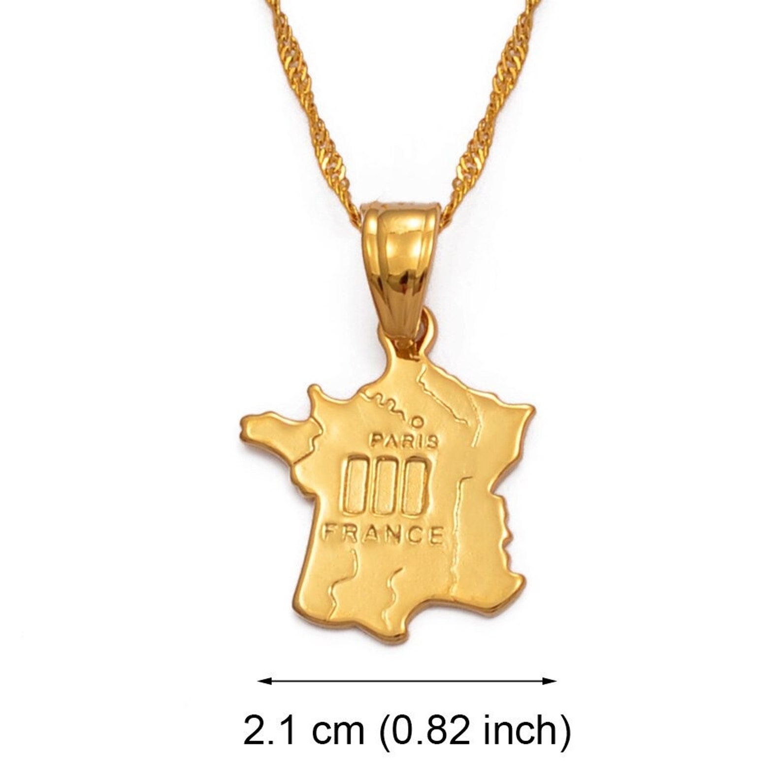 France 18K Gold Plated Necklace / France Jewelry / France Etsy