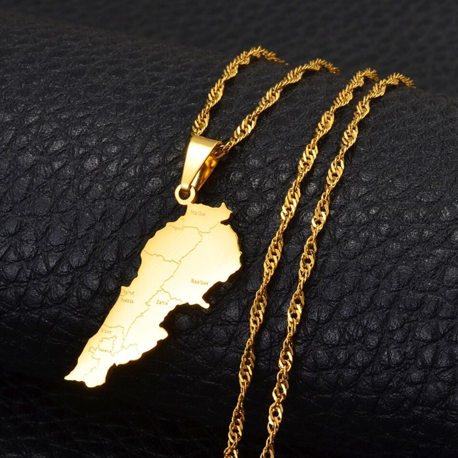 18K Gold Plated Lebanon Necklace / Lebanon Jewelry / Lebanon Etsy