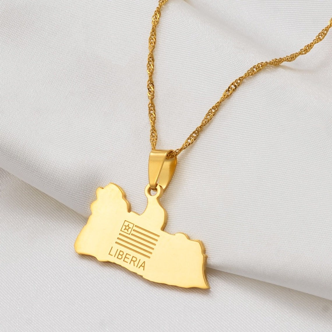 Liberia 18K Gold Plated Necklace / Liberia Jewelry / Liberia Etsy