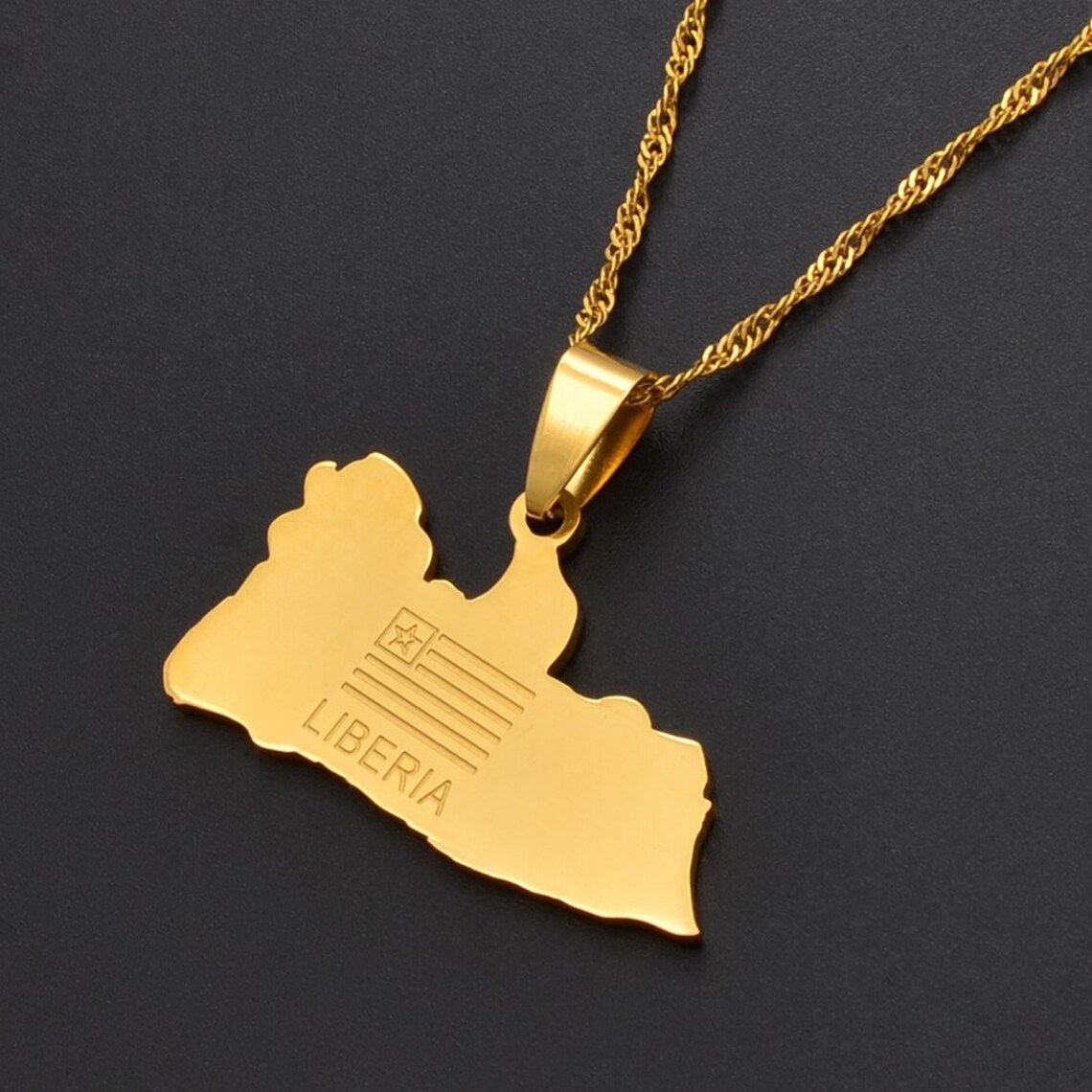 Liberia 18K Gold Plated Necklace / Liberia Jewelry / Liberia Etsy