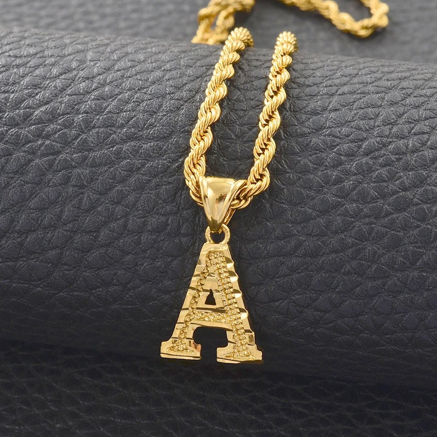 NUZON Gold Initial Letter Pendant Necklace 14K Gold Plated Cuban Link Chain  Toggle Clasp Hexagon Monogram Engraved A-Z Alphabet Necklaces Personalized