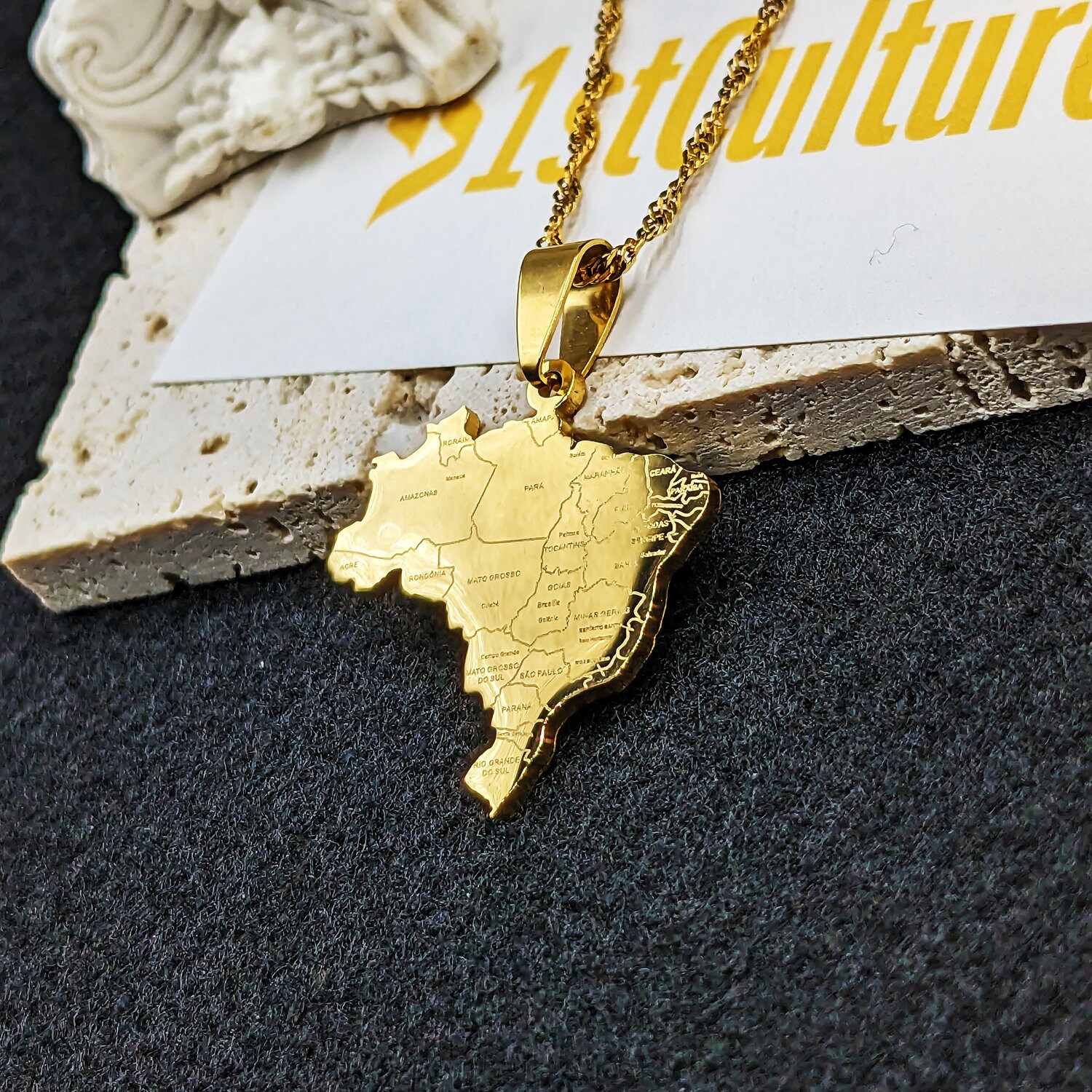 My Journey Brazil-Canada Necklace, 18k Gold Filled