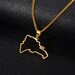 18K Gold Plated Dominican Map Necklace - dominican neckace - dominican gifts - dominican republic jewelry - dominican republic necklace