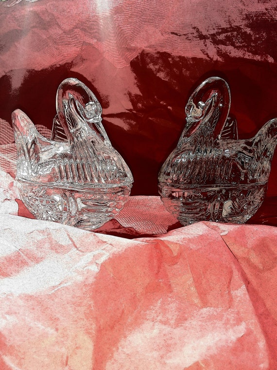 Anna Hutte Bleikristall Swan Trinket Boxes