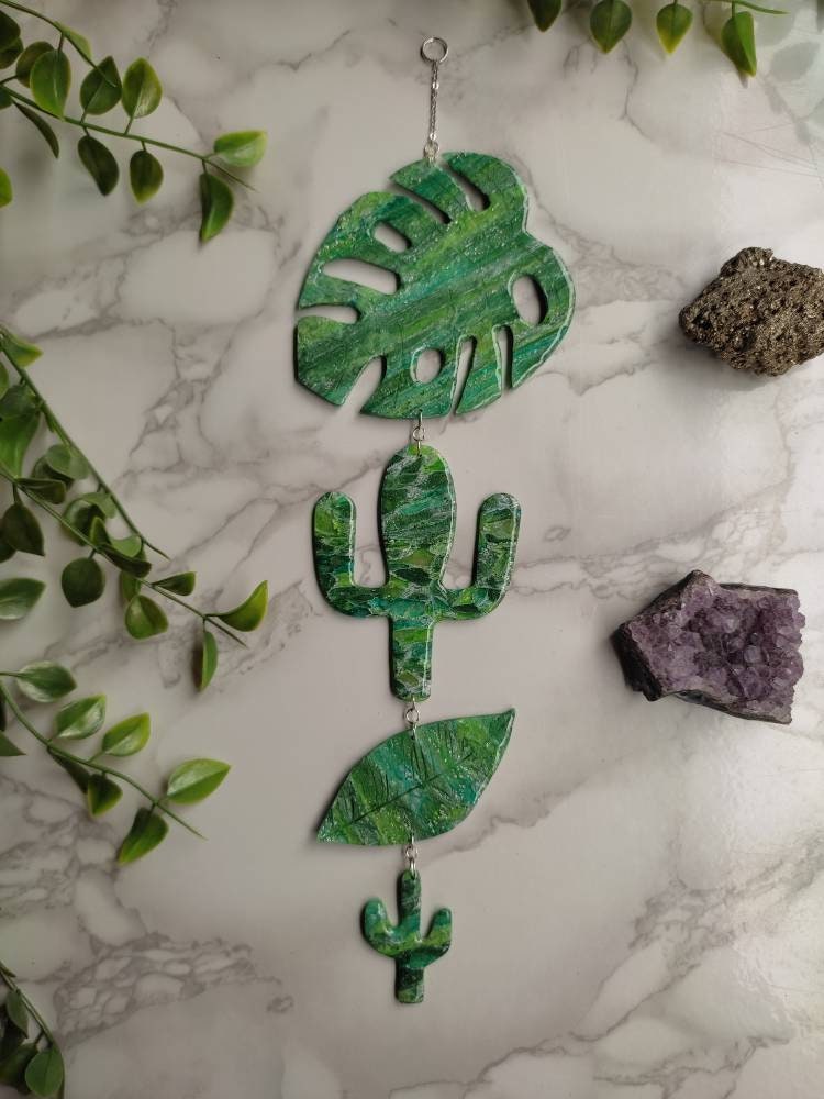 Suspension Murale Feuilles Cactus Nature