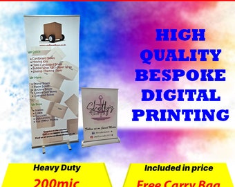 Roller Banner Print Pull Up POP Up Exhibition Stand (80cm x 200cm, A4, A3)
