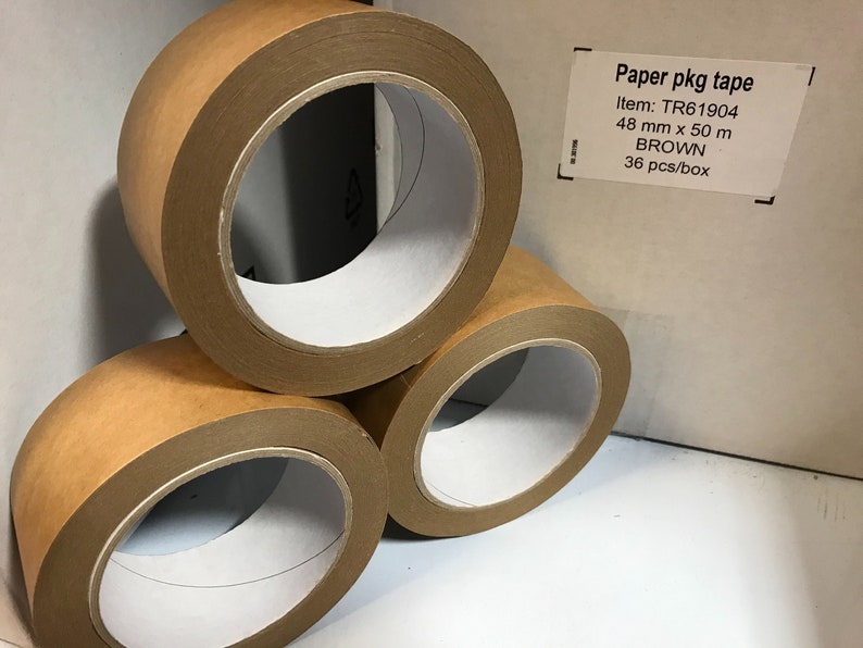 Brown Paper Tape Adhesive Strong Eco Green Packaging Parcel Etsy UK