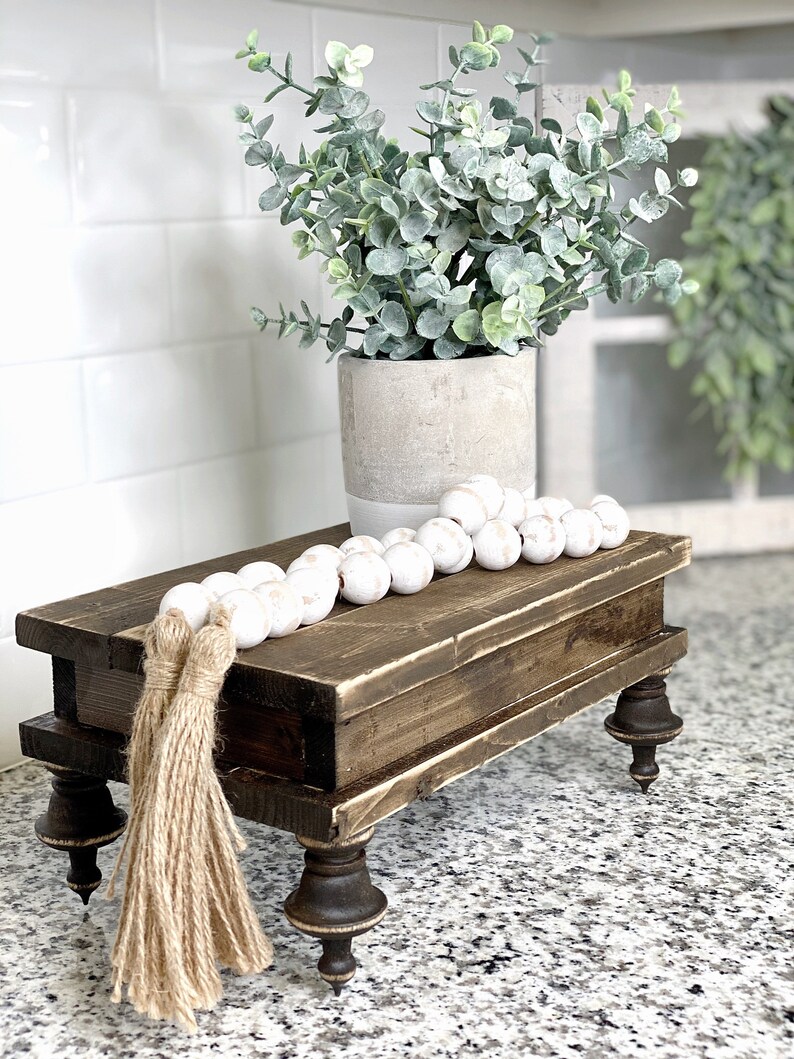 Antique Inspired Wooden Riser Decorative Tray Riser Tray Etsy