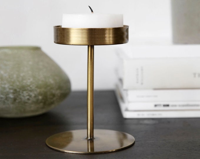 Brass Tealight Candle Holder Antique Brass Candle Holder Etsy