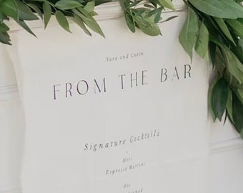 Wedding Bar Sign - Cotton Wedding Banner - Cocktails Sign - Wedding Sign Linen Banner - Middelton Collection