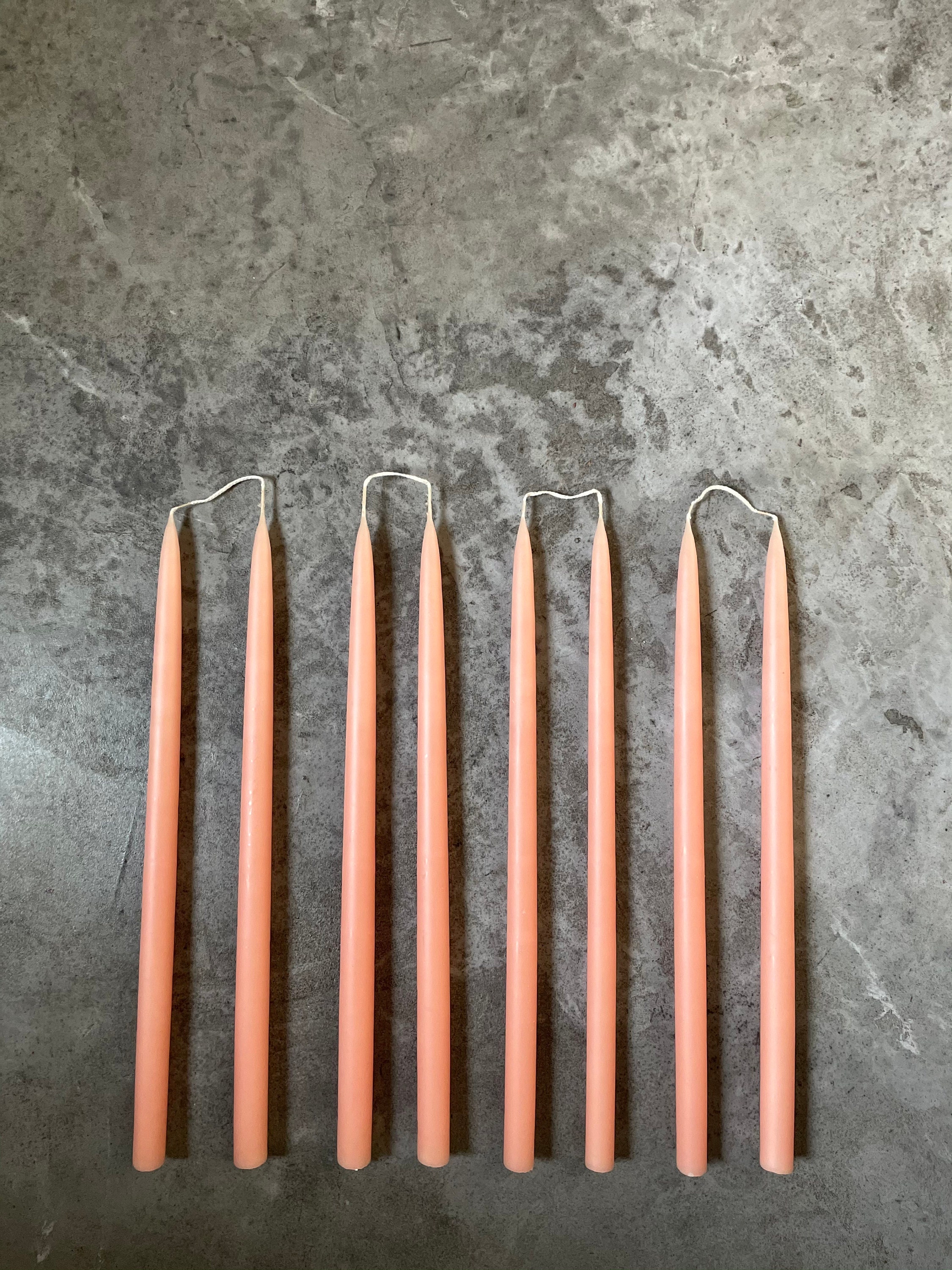 Handmade Taper Candles ROSE Set of 8 Hand Dipped Coral Etsy