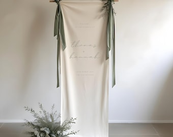 Linen Wedding Welcome Banner: Liliah Collection Fabric Sign