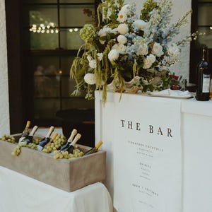 Wedding Bar Sign - Cotton Wedding Banner - Cocktails Sign - Wedding Sign Linen Banner - Richmond Collection