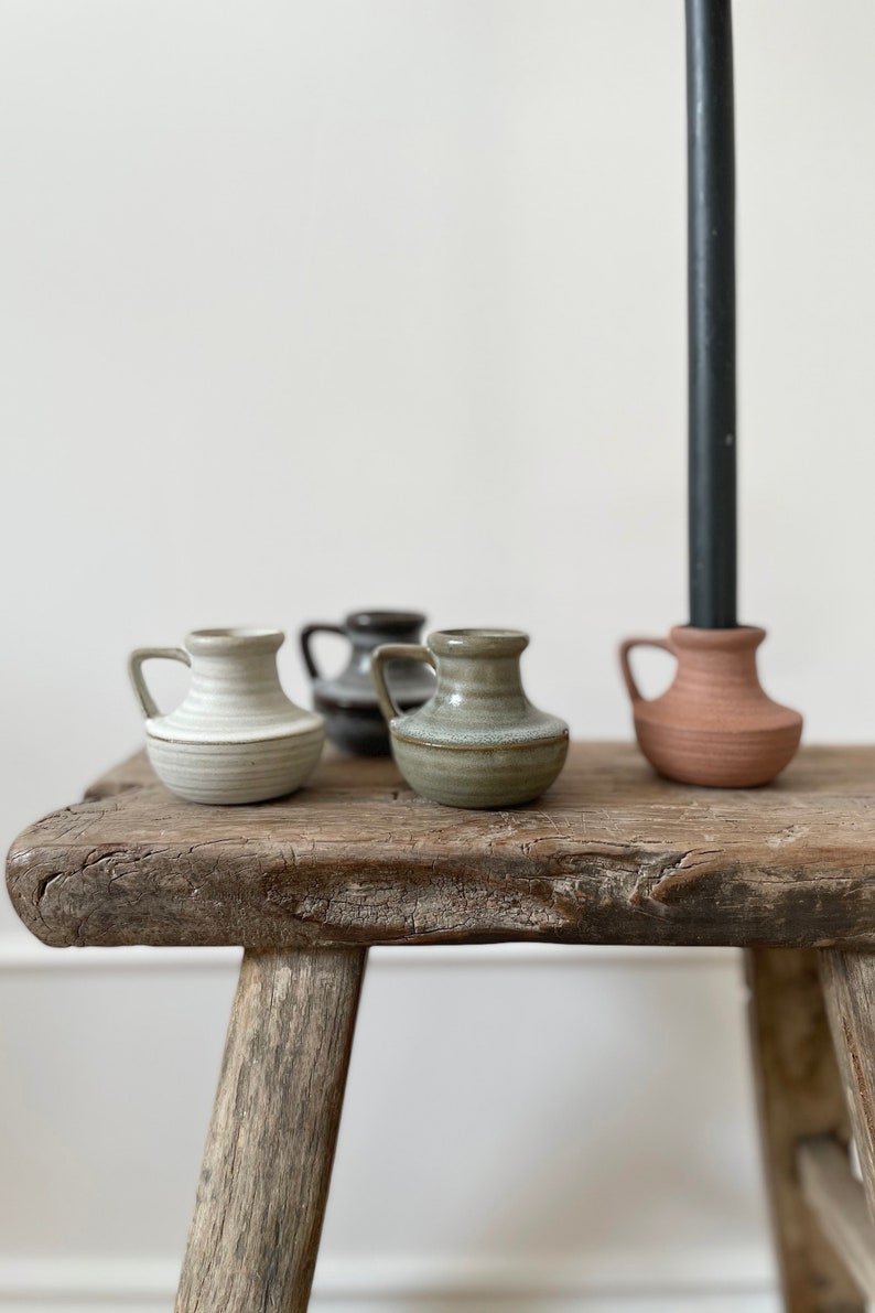 Stoneware Taper Candle Holder Stoneware Vases Bud Vase Etsy