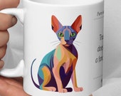Sphynx Cat Mug: Artistic Design, Philosophical Humor - Gift for Cat Lovers