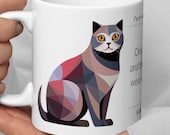 Scottish Fold Cat Mug: Artistic Design Coffee Cup - Gift for Cat Lovers