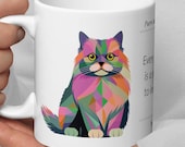 Persian Cat Mug: Artistic Design Coffee Cup - Gift for Cat Lovers