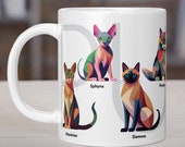Cat Lover Mug: Modern Art Kitty Breeds Gift