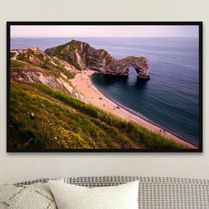 Durdle Door Photography Print | Spring Evening on Jurassic Coast, England | Framed or Unframed | Home & Wall Décor
