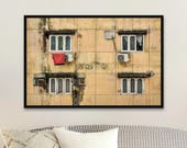 Yangon Apartment Window Photography Print: Urban Harmony, Unframed Matte