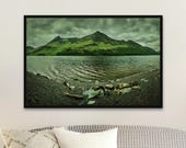 Stormy Buttermere Lake Photography Print: Serene Shores, Unframed Matte