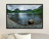 Buttermere Lake Photography Print | Stormy Summer Clouds & Wind-Rippled Water | Unframed Matte Lake District Wall Art | Nature Home Décor