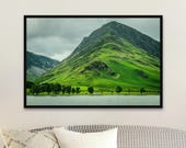 Buttermere Fell Landscape Print: Lake District Photography, Moody Home Decor - Unframed Matte