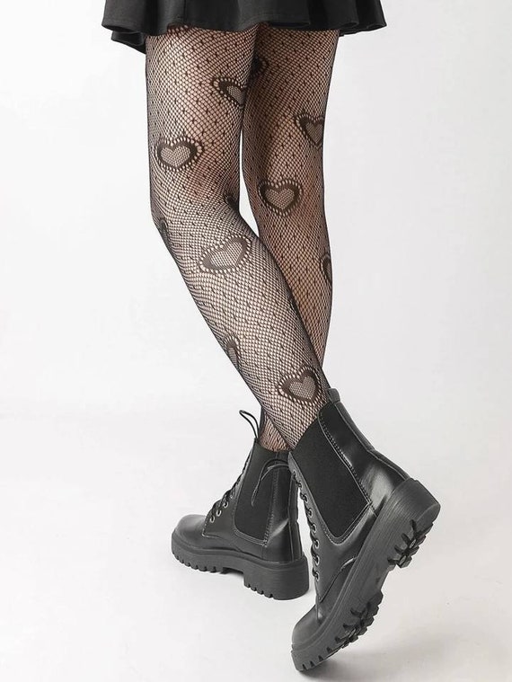 Heart Shaped Mesh Printed Stretch 