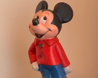 Vintage Plastik Mickey Mouse Spardose, 1970er Jahre, Walt Disney Productions