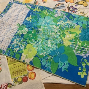 Bright and Beautiful Vintage Tea towels 70&#39;s -80&#39;s