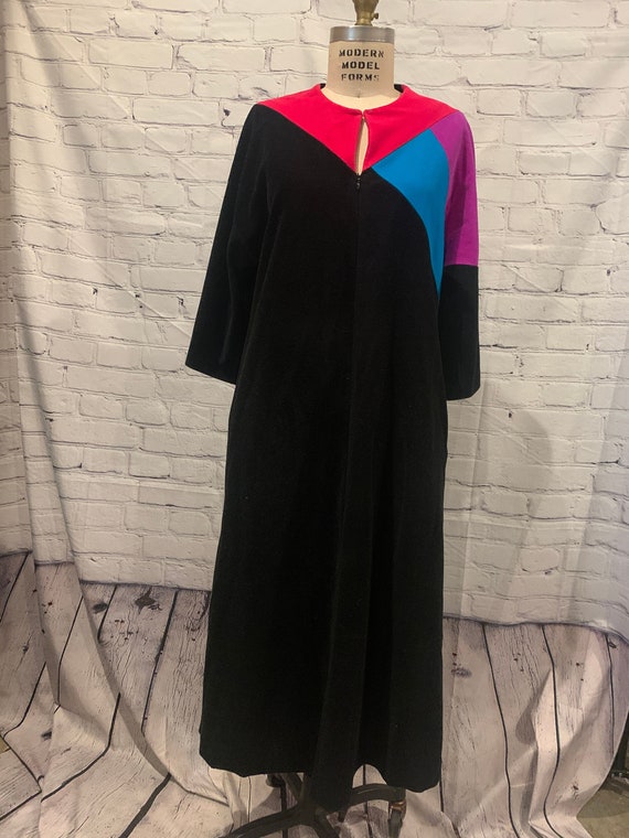 Vanity Fair robe 70's color blocked top