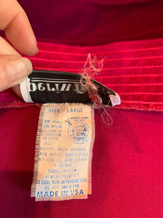 Vintage Velour Fuchsia Fun Robe by Periwinkle - image 3