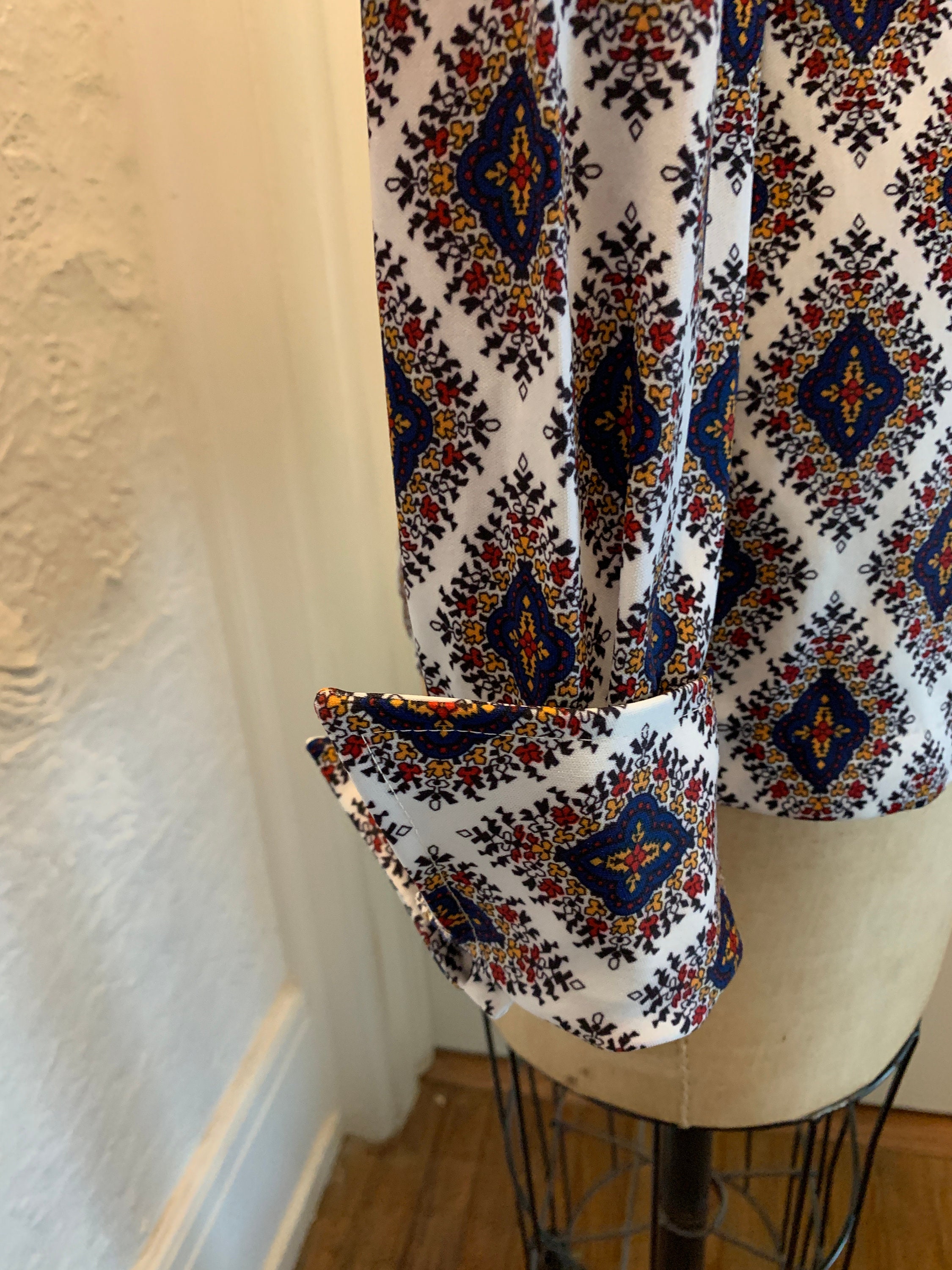 Vintage 70s Sears Shirt: Geometric Print, Size 12 - Etsy