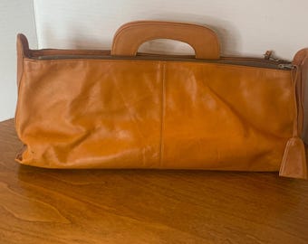 Leather Vintage Caramel Brown  70's Retro purse