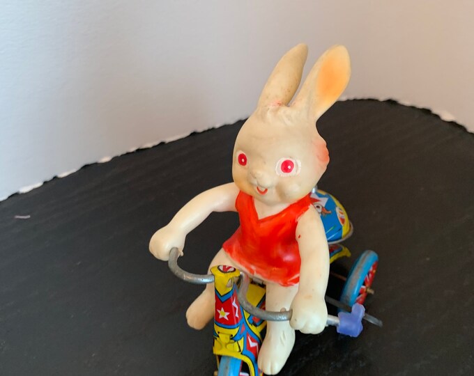 Vintage Rabbit on Bike Tin Toy Trademark Suzuki - Etsy