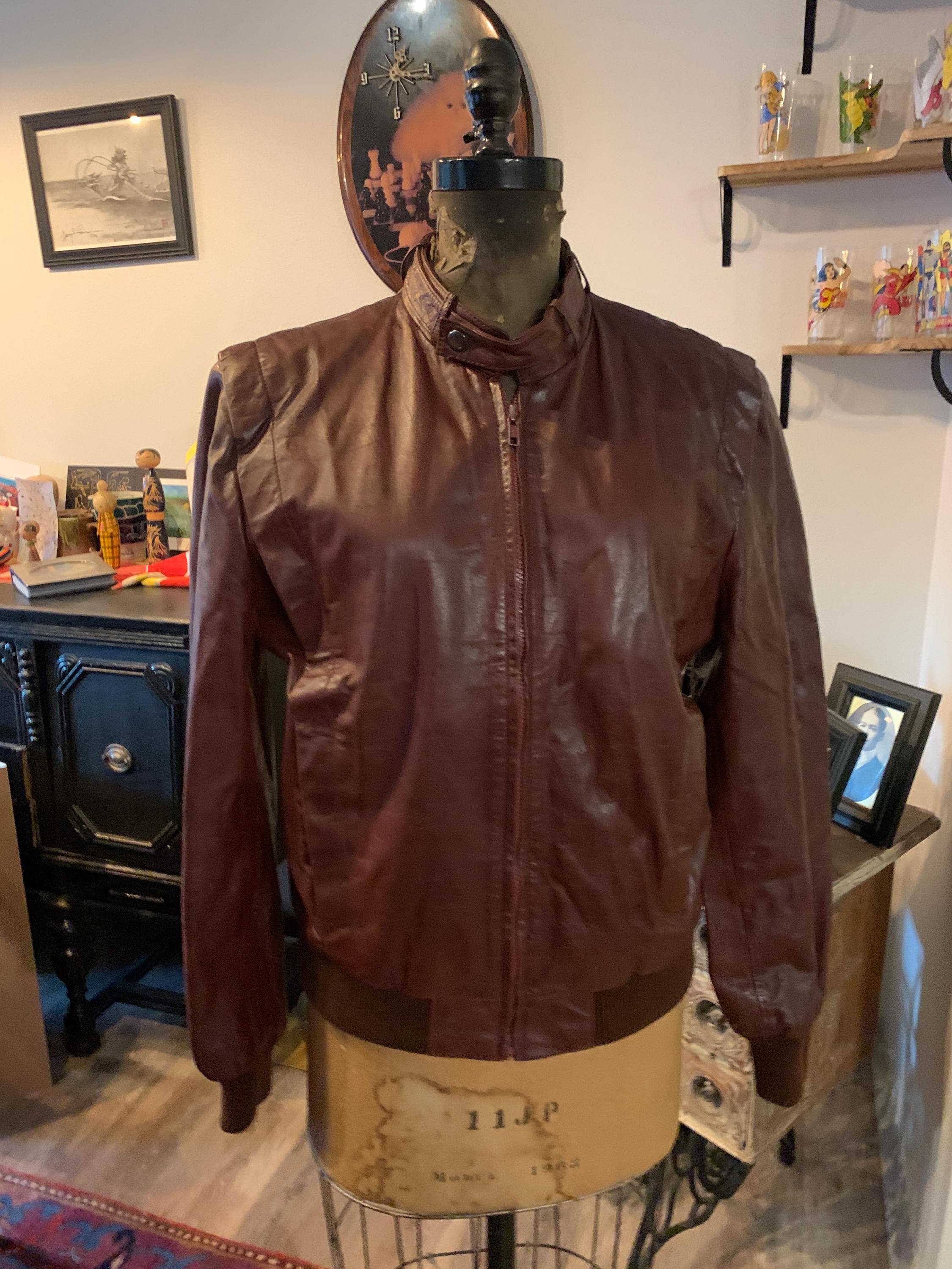 Casablanca レザージャケット サイズ40 70～80s CASABLANCA カサブランカ デザイン レザージャケット 本