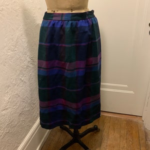 Vintage Blue Plaid skirt made by Gordon of Philadelphia