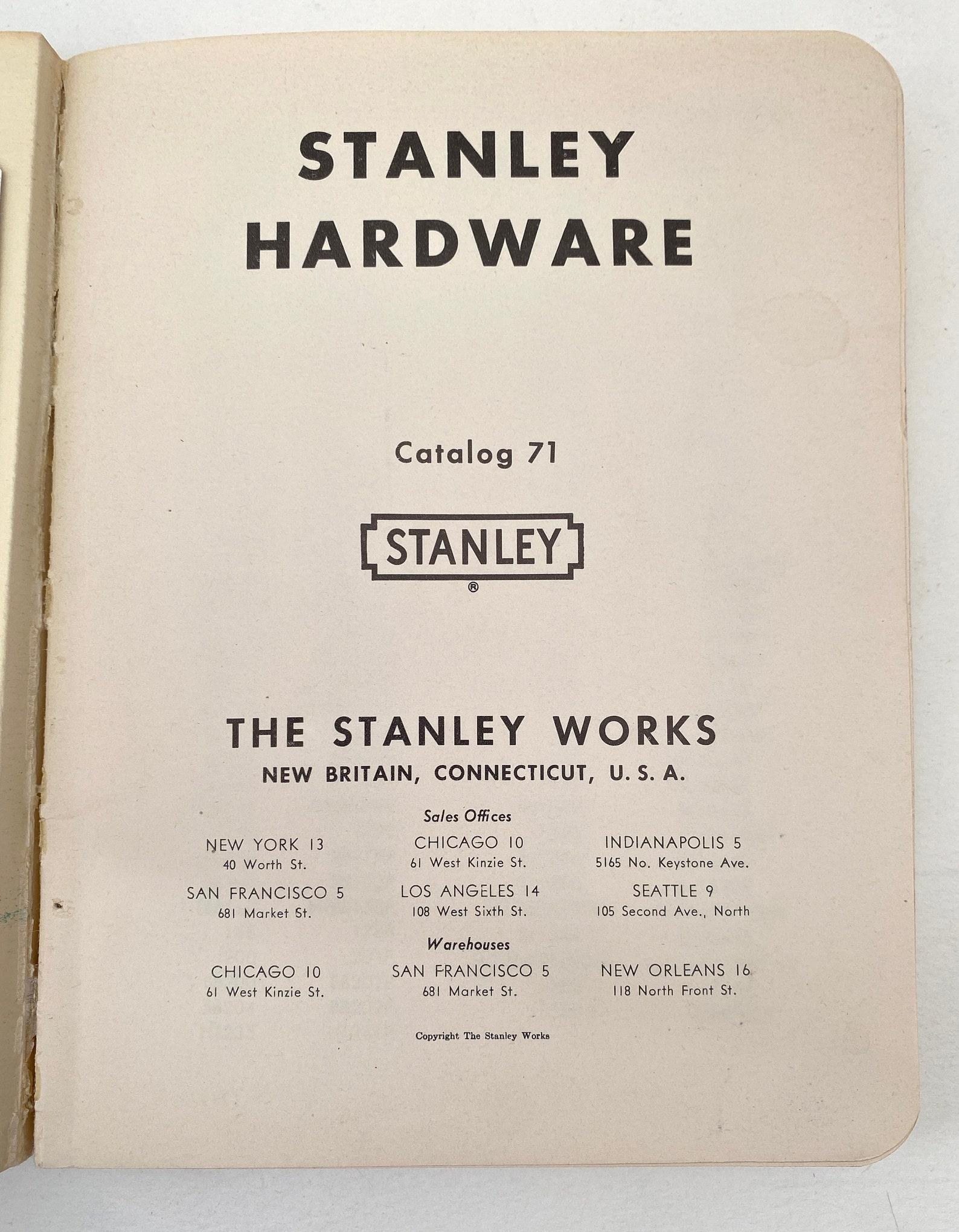 Stanley Hardware Catalog 71 Etsy