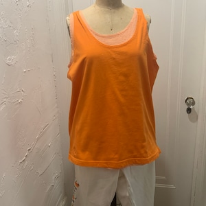 80&#39;s Style Tank Top - Orange and White by Clean Clothes