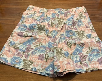 80's Floral shorts Denim Made in the U.S.A.