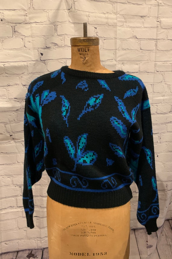 Vintage  80's Black and Blue sweater